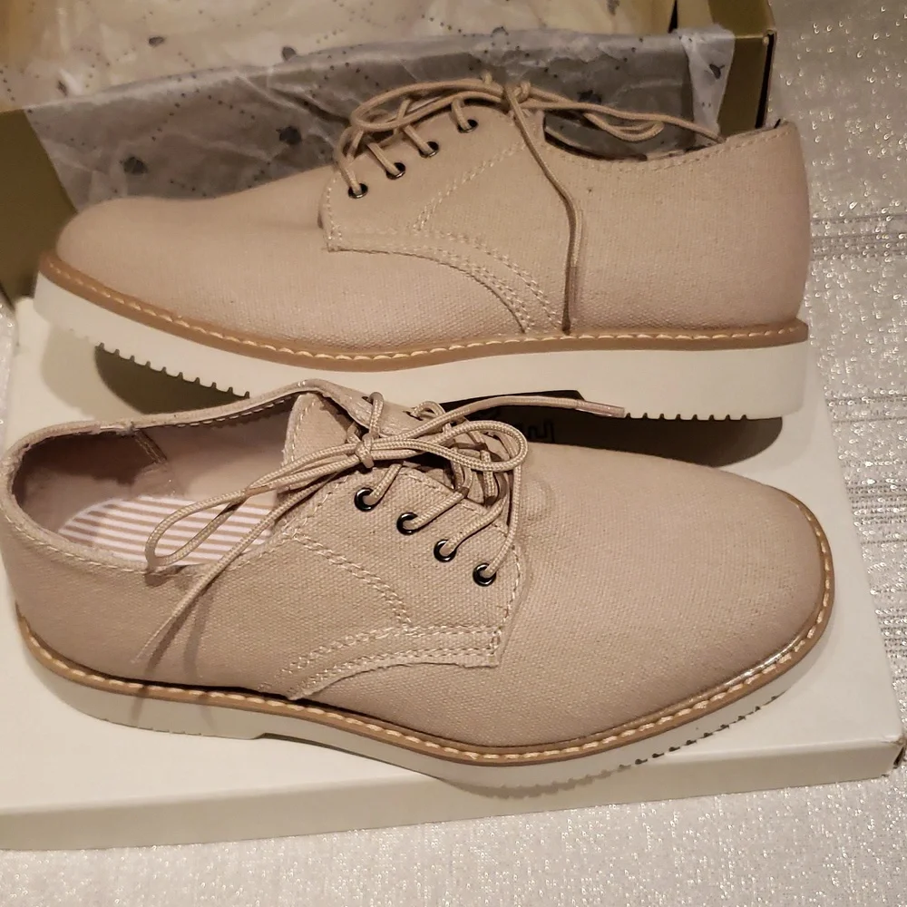 Tucker + Tate NEW Oxfords Dress Shoes Canvas Boys 1M NIB